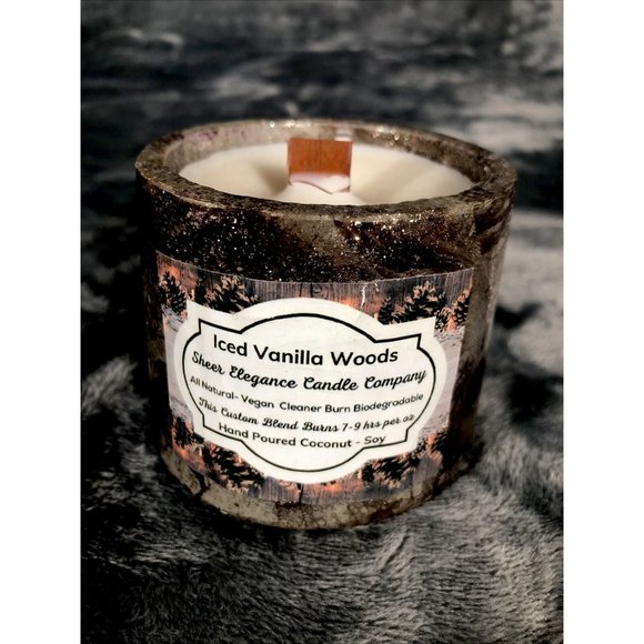 Handmade Other - Hand Poured Candle Handmade Concrete Vessel Scent Iced Vanilla Woods